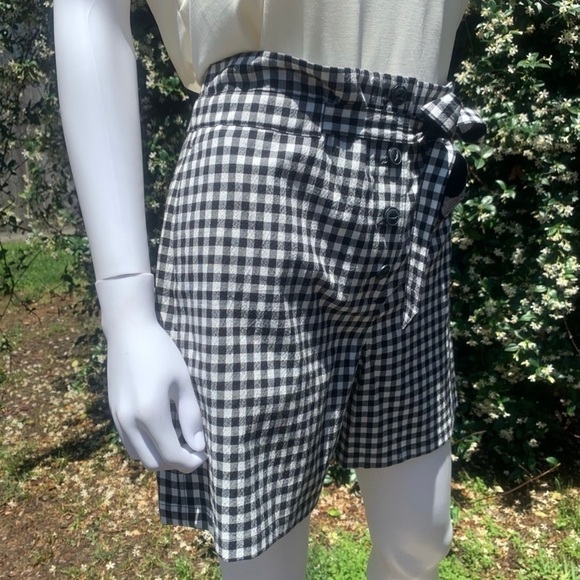💋NWT Rag & Bone Retro Paper Bag Waist Tailored Gingham Shorts - Picture 7 of 15